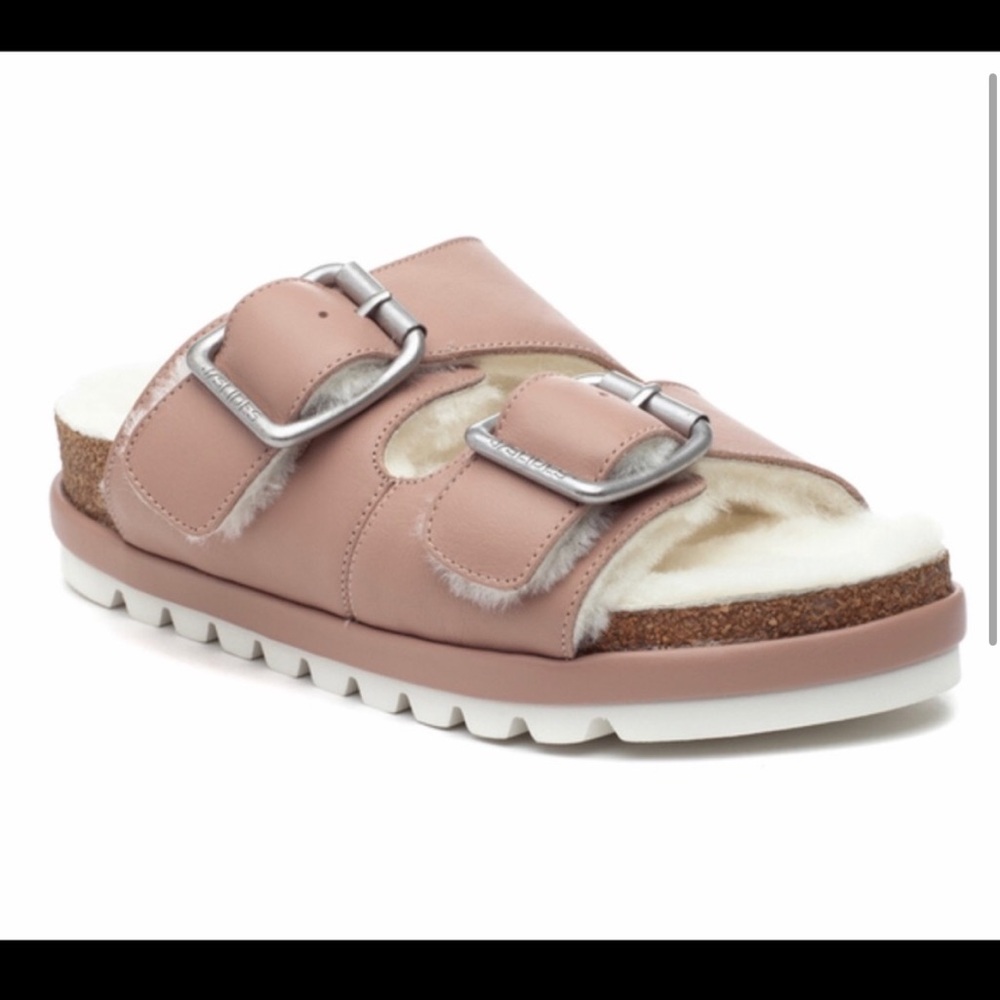 NWT J/SLIDES LYNX Rose Leather Sandal